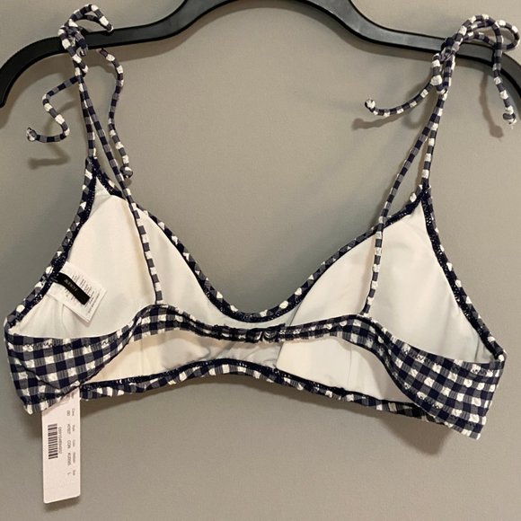 NWT J.Crew Shoulder-tie French Bikini Top Gingham - Picture 4 of 8